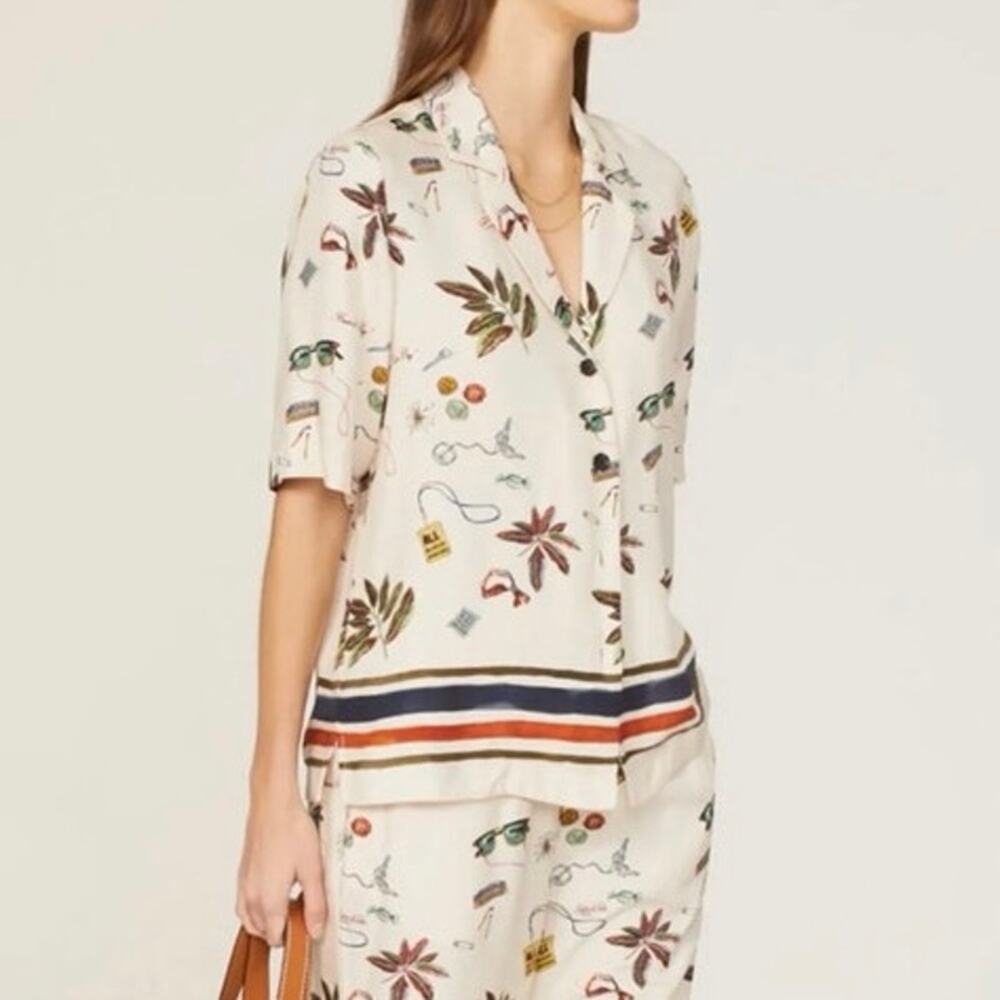 Scotch & Soda Printed Camp Shirt Size 34 (US 2)